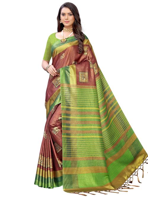 conversational printed saree with blouse - 17225702 - Very Small Image - 1