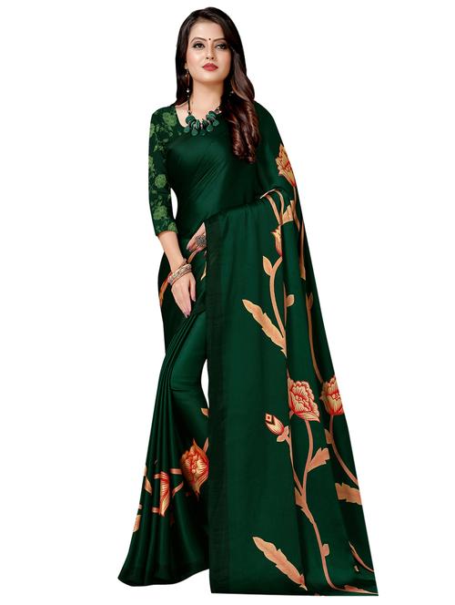 floral printed saree with blouse - 17225727 - Very Small Image - 1