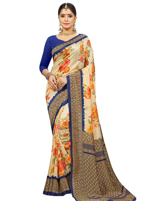 floral bordered saree - 17225754 - Very Small Image - 1