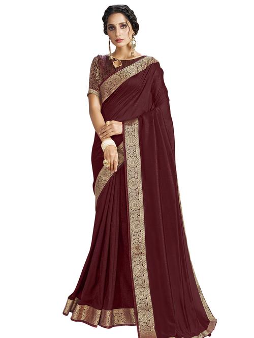 solid bordered saree - 17225767 - Very Small Image - 1
