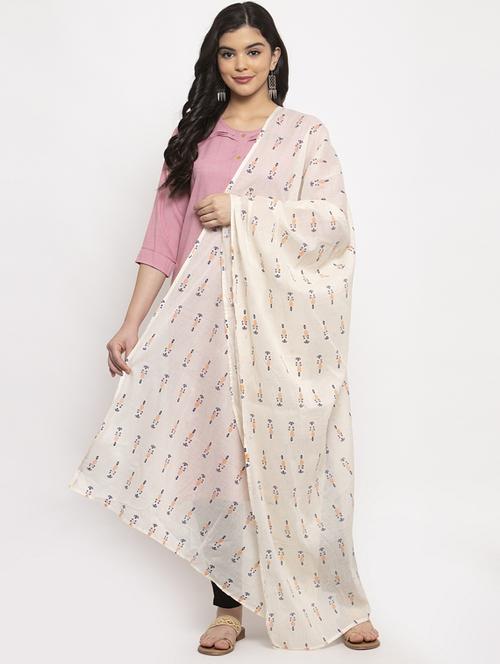self design printed dupatta - 17226222 - Very Small Image - 1