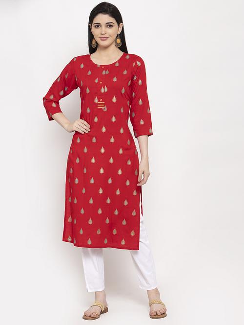 ethnic motifs straight kurta - 17226228 - Very Small Image - 1