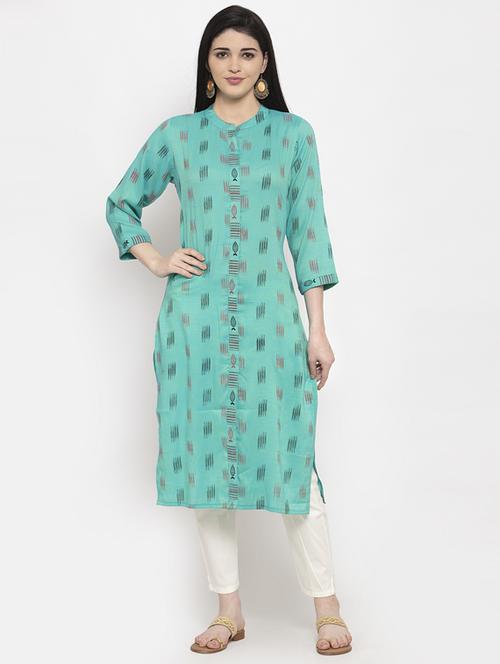 ikat print straight kurta - 17226233 - Very Small Image - 1