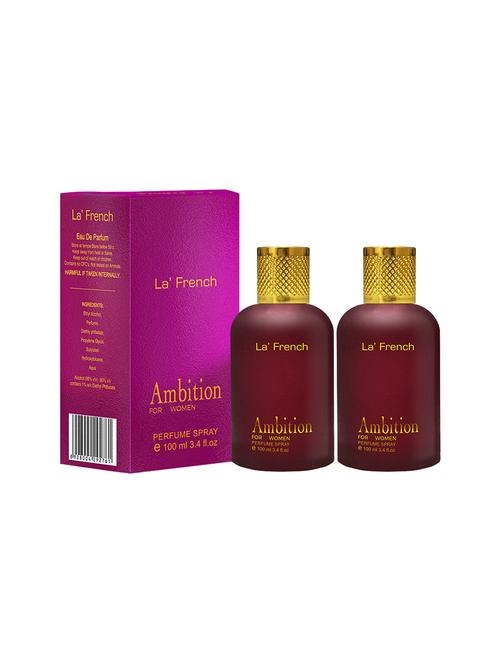 ambition for women perfume by la' french eau de parfum 100ml pack of 2 - 17227867 - Very Small Image - 1