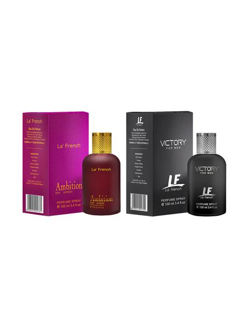 victory for men & ambition for women perfume by la' french eau de parfum 100ml pack of 2 - 17227885 - Very Small Image - 1