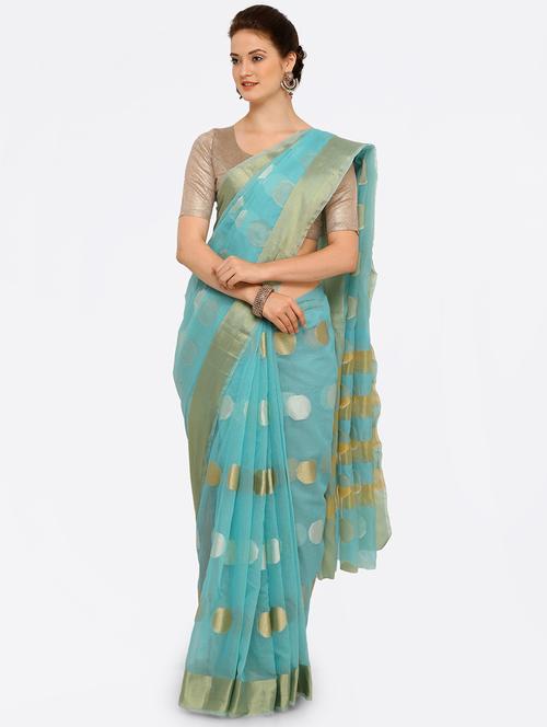 self design printed saree with blouse - 17228082 - Very Small Image - 1