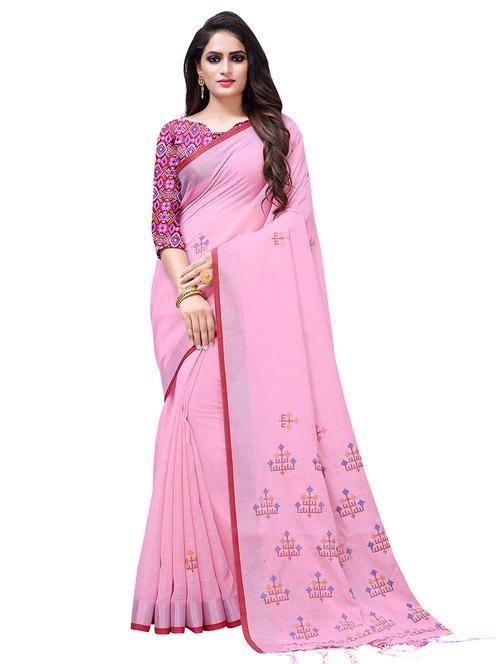 pastel printed saree with blouse - 17228092 - Very Small Image - 1