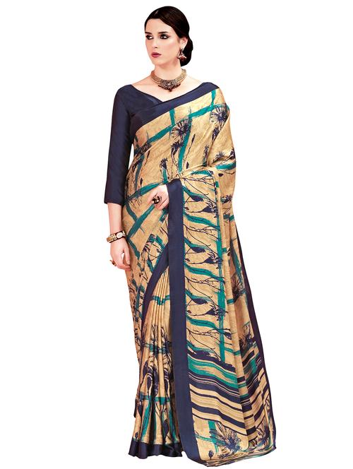 abstract printed saree with blouse - 17228103 - Very Small Image - 1