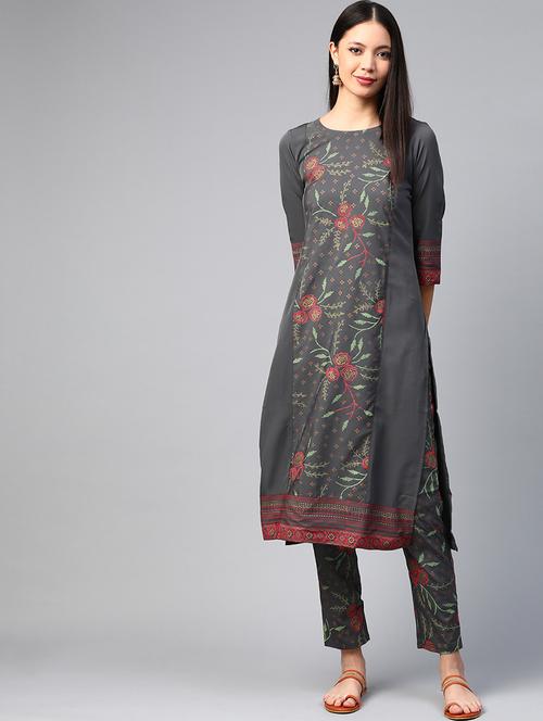 floral straight kurta - 17228130 - Very Small Image - 1