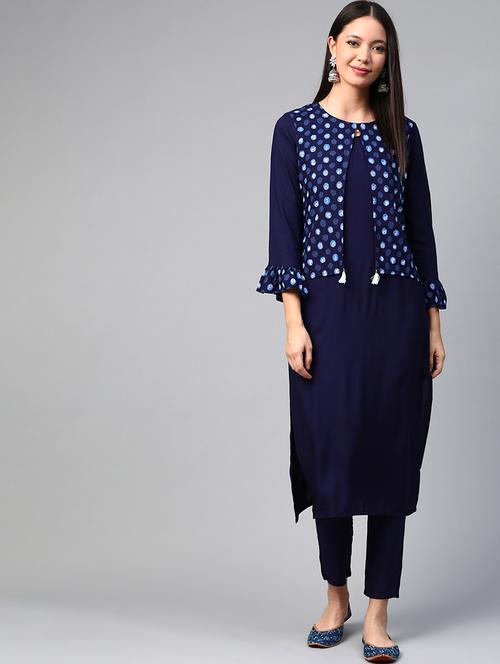 printed straight kurta - 17228135 - Very Small Image - 1