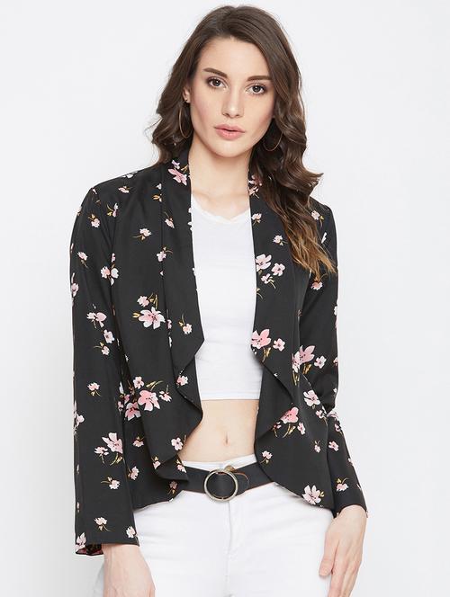 lapel neck floral summer jacket - 17228312 - Very Small Image - 1