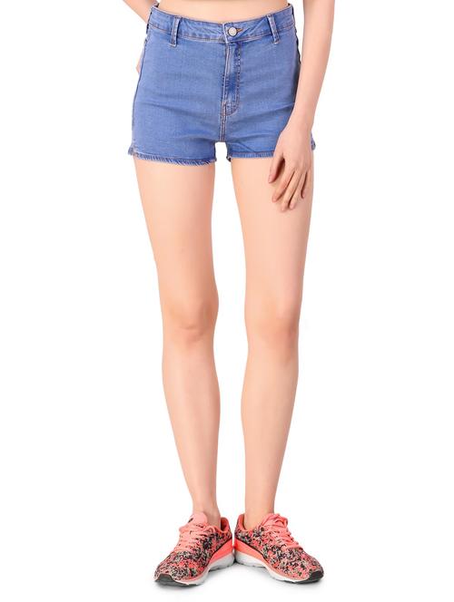 high rise denim shorts - 17228540 - Very Small Image - 1