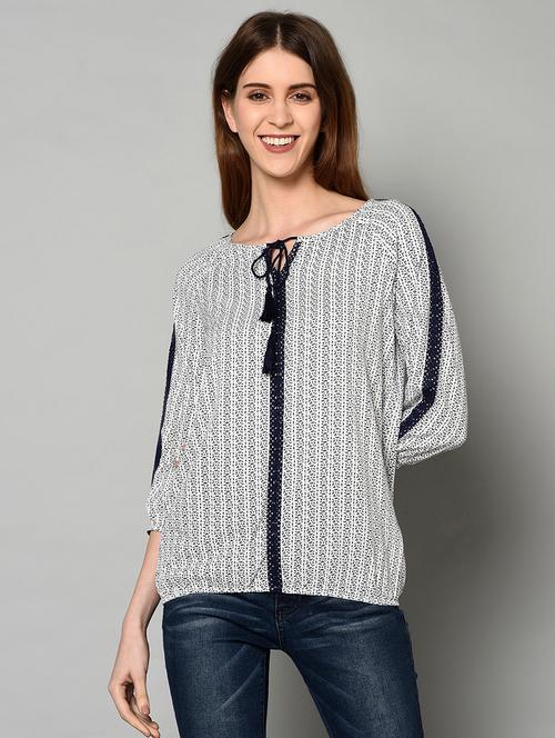 tie up neck blouson top - 17228925 - Very Small Image - 1