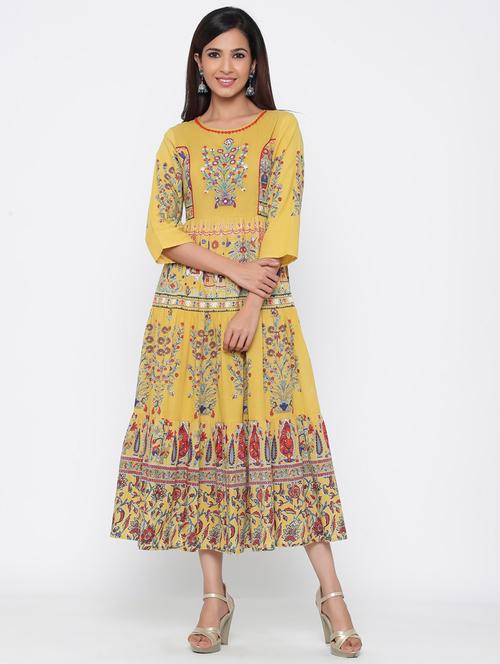 floral print flared ethnic dress - 17229947 - Very Small Image - 1