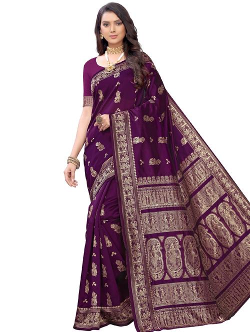 self design woven saree with blouse - 17230527 - Very Small Image - 1