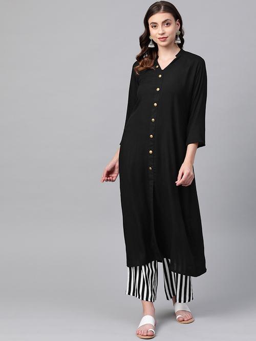 solid kurta palazzo set - 17231290 - Very Small Image - 1