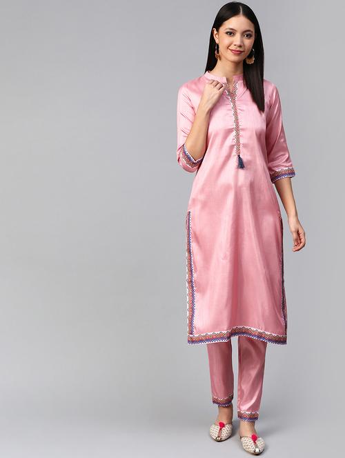 solid kurta palazzo set - 17231386 - Very Small Image - 1