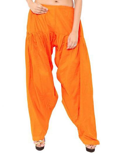 orange cotton patiyala salwars - 17231437 - Very Small Image - 1