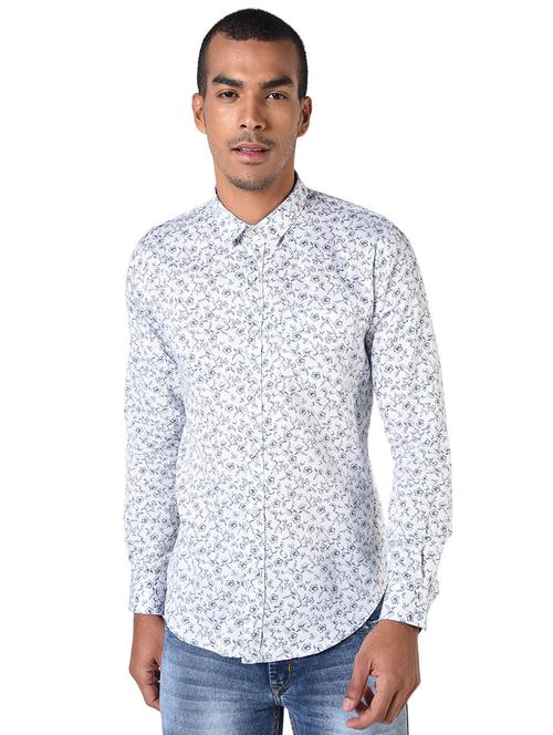 white floral print casual shirt - 17231510 - Very Small Image - 1