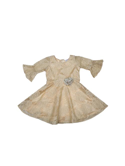 gold cotton frock - 17231682 - Very Small Image - 1