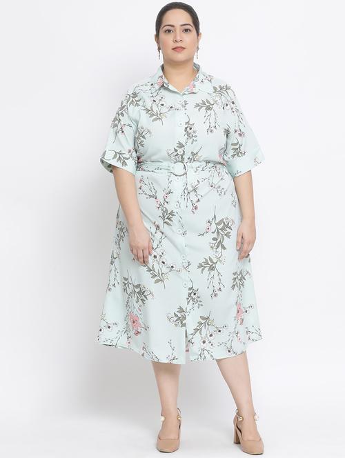 olive polyester aline dress - 17233068 - Very Small Image - 1