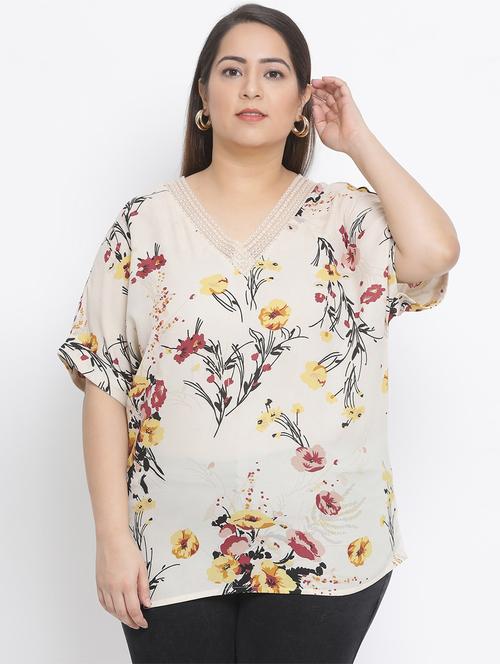 lace detail floral top - 17233081 - Very Small Image - 1