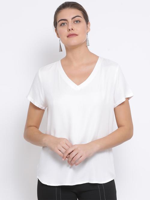 v-neck solid tee - 17233106 - Very Small Image - 1