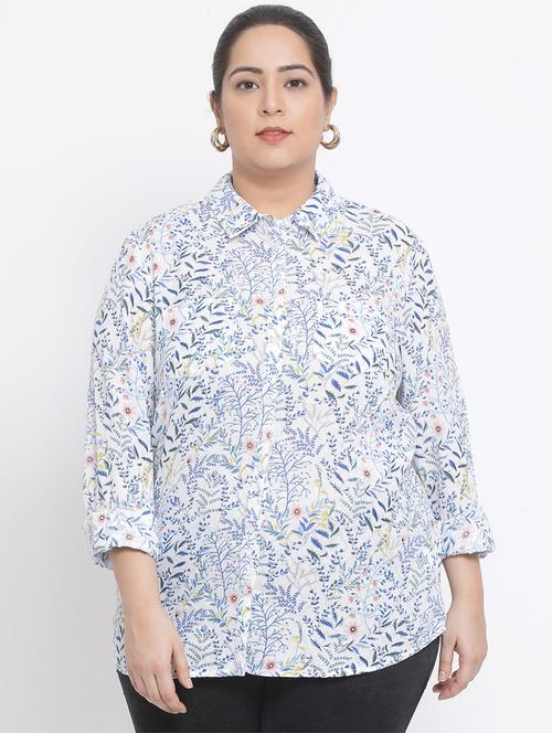 concealed placket floral shirt - 17233110 - Very Small Image - 1