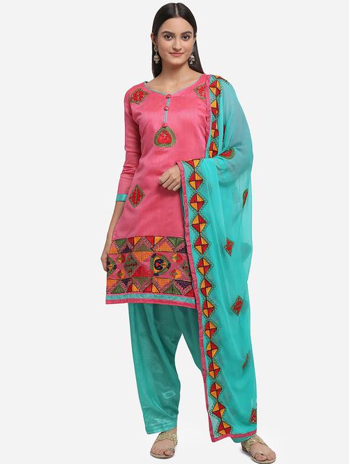 embroidered salwar suit unstitched suit - 17233443 - Very Small Image - 1