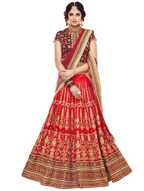 embroidered flared lehenga saree - 17235076 - Very Small Image - 1