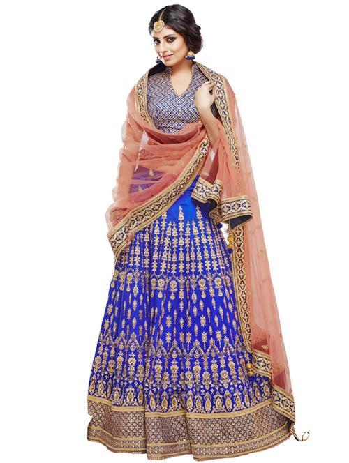 embroidered flared lehenga saree - 17235086 - Very Small Image - 1