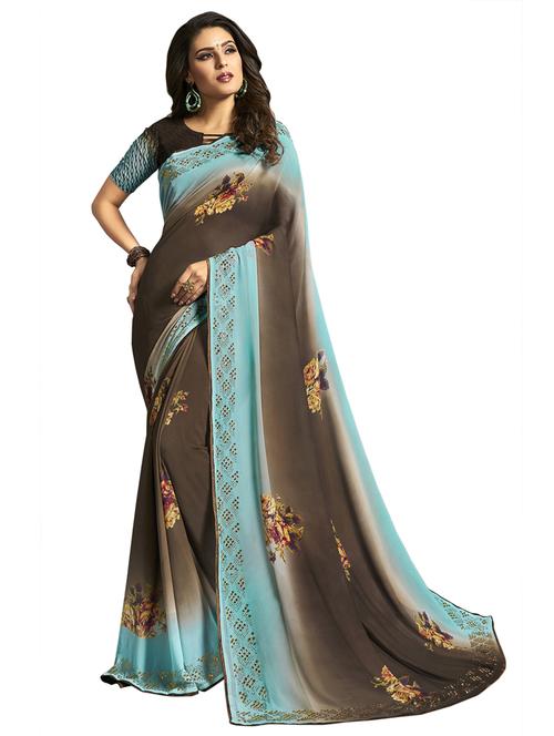 floral printed saree - 17235977 - Very Small Image - 1