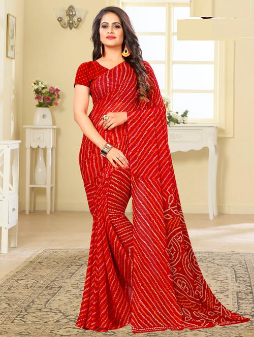 bandhani printed saree - 17236034 - Very Small Image - 1
