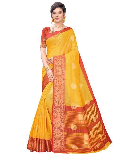 self design banarasi saree with blouse - 17236087 - Very Small Image - 1