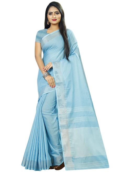 plain linen saree - 17236645 - Very Small Image - 1
