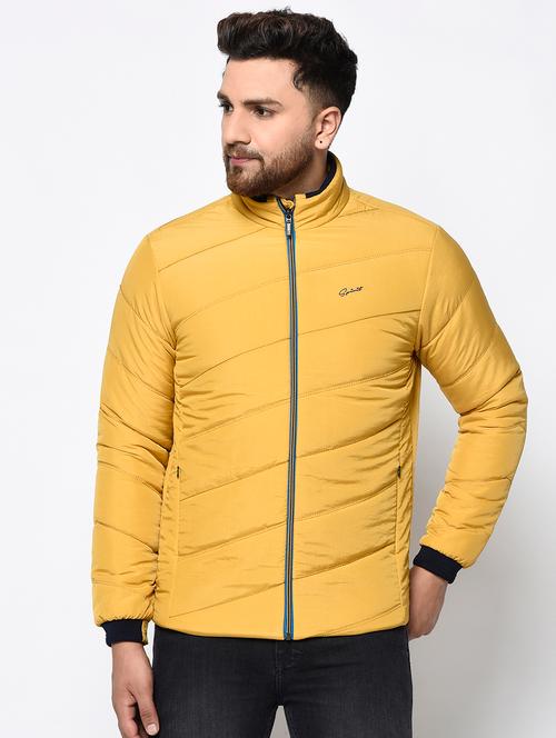 yellow solid quilted jacket - 17236763 - Very Small Image - 1