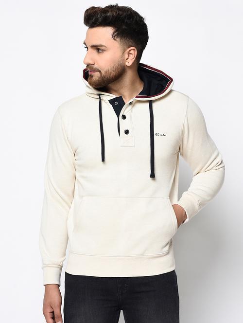 off white solid fleece sweatshirt - 17236797 - Very Small Image - 1