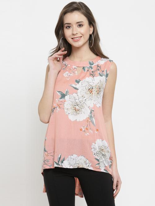sleeveless floral top - 17236890 - Very Small Image - 1