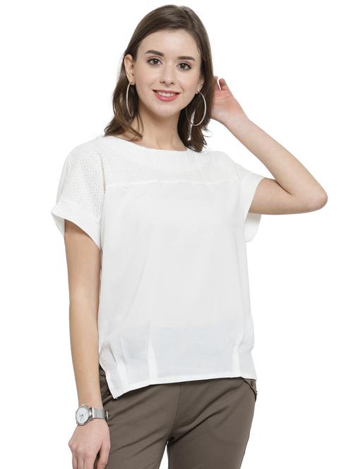 embroidered solid regular top - 17236892 - Very Small Image - 1