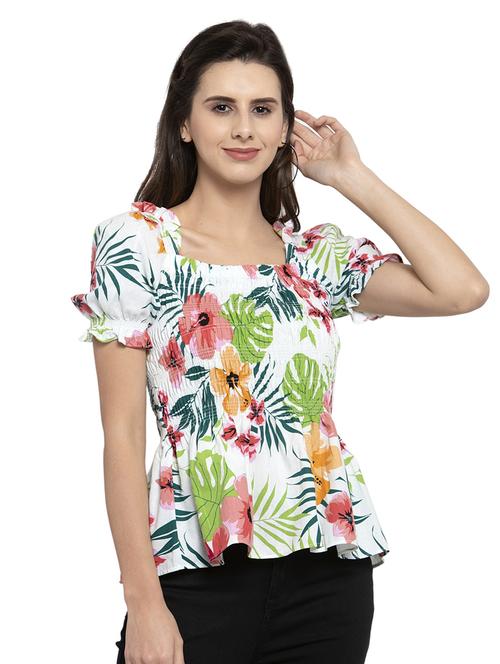 square neck floral top - 17236916 - Very Small Image - 1