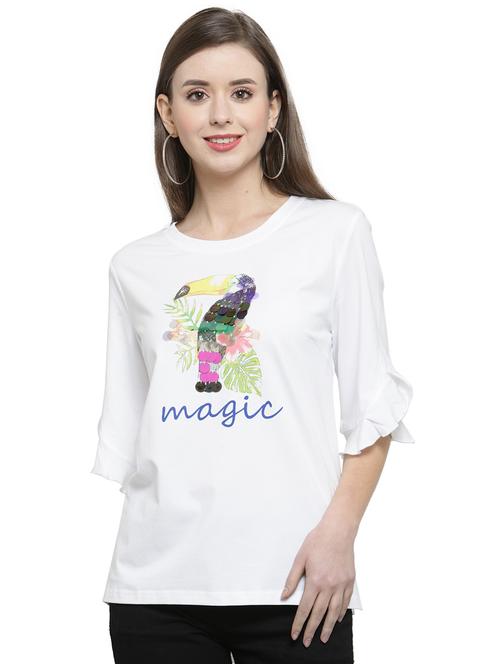 flute sleeves embellished top - 17236929 - Very Small Image - 1