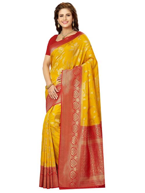 self design bordered saree with blouse - 17237446 - Very Small Image - 1