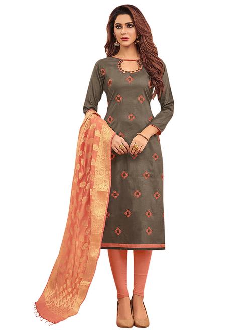 embroidered unstitched suit - 17237510 - Very Small Image - 1