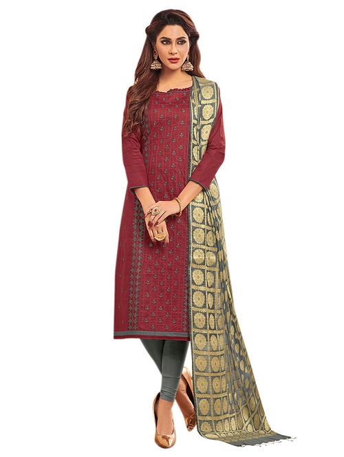 embroidered unstitched suit - 17237511 - Very Small Image - 1