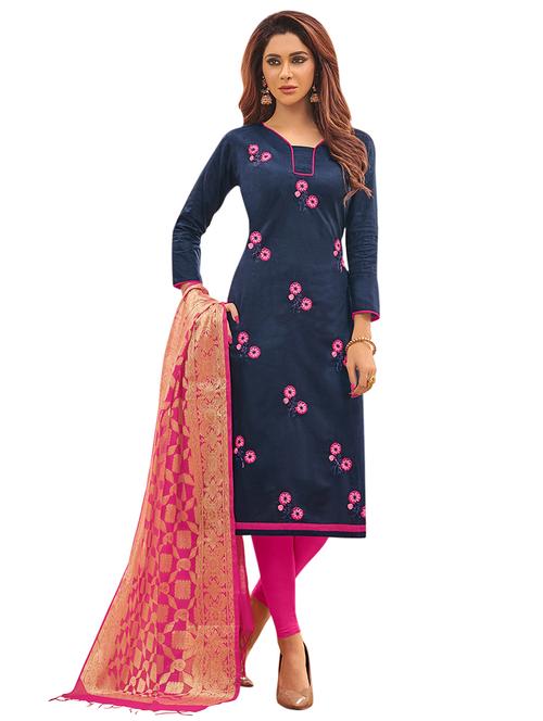 embroidered unstitched suit - 17237513 - Very Small Image - 1