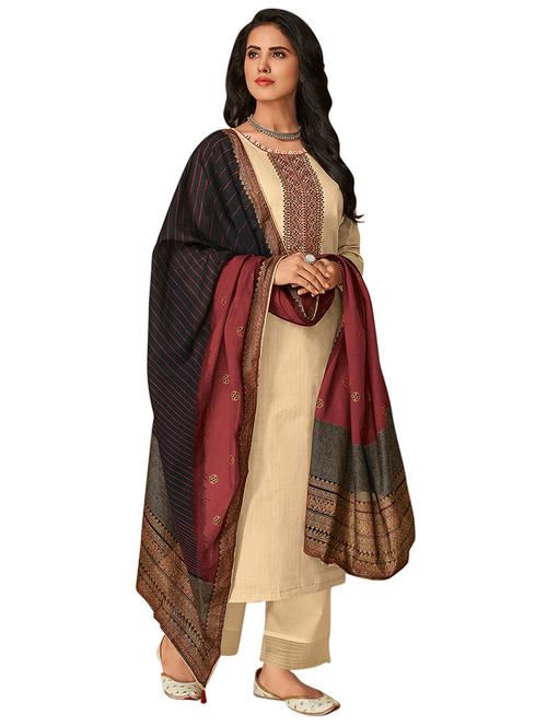 embroidered unstitched suit - 17237519 - Very Small Image - 1
