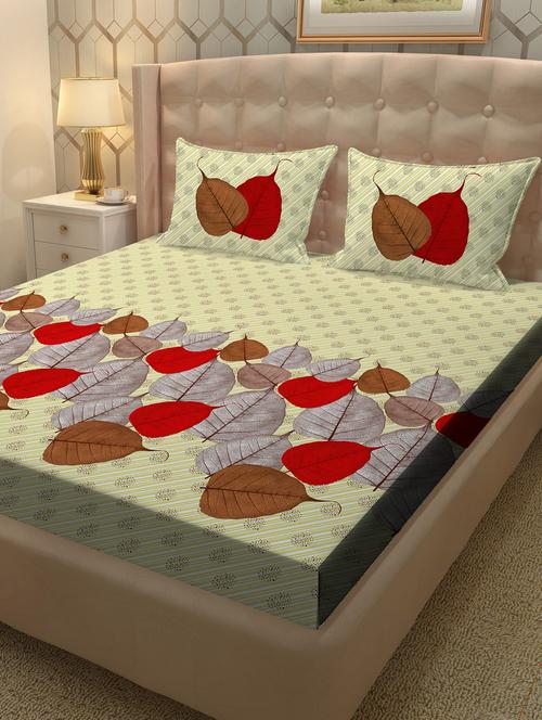 cotton double bedsheet super king size with 2 pillow cover - 17238637 - Very Small Image - 1