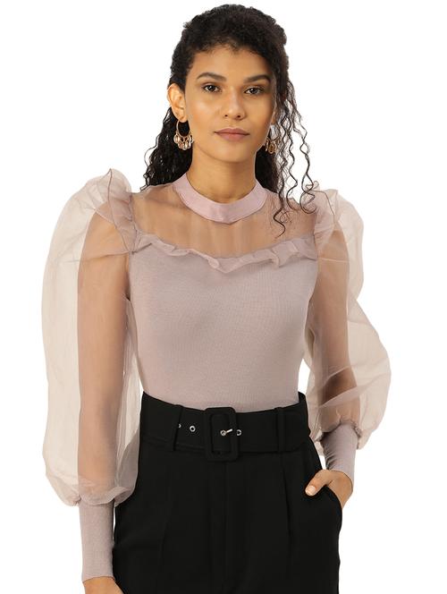 puff sleeves pastel top - 17238787 - Very Small Image - 1