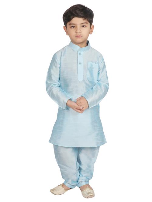 light blue cotton kurta set - 17239293 - Very Small Image - 1