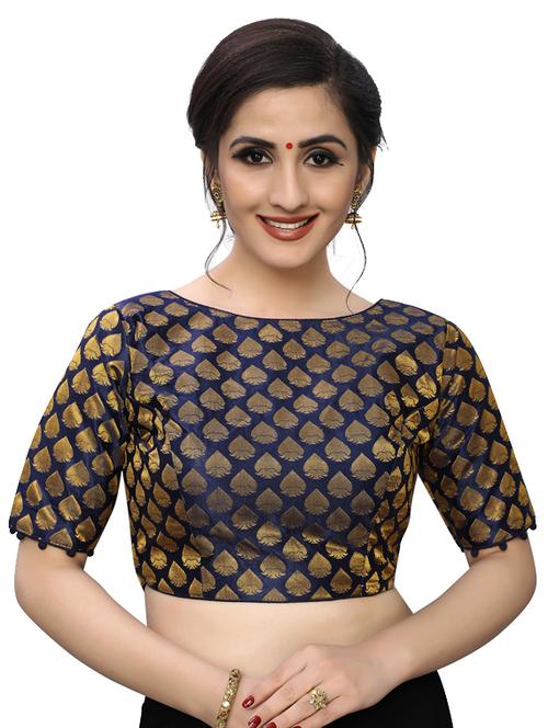self design jacquard work blouse - 17239638 - Very Small Image - 1